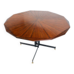 Table de salle à manger ronde en bois du milieu du siècle, italie, années 1960 Table de salle à manger ronde en bois du milieu du siècle, italie, années 1960