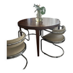 Table de salle  manger ronde en teck par skovmand & andersen, vintage