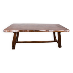 Table salle � manger style brutaliste en orme massif esprit olavi hanninen