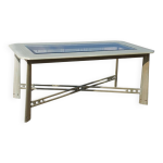 Table de salle � manger vintage giorgetti, design italien, vert pastel