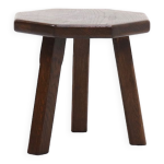 Table de trpied en chne massif octoganol plant 1960s