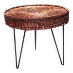 Table tripode rotin tress
