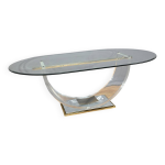 Table en verre c. hollis jones pour belgo chrom 1970