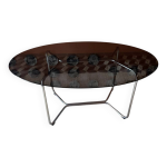 Table en verre et chrome vintage