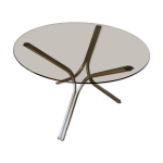 Table verre fum et pied chrom