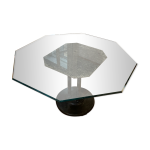 Table en verre avec pied industriel Table en verre avec pied industriel