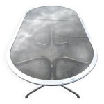Table vintage en chrome et verre Table vintage en chrome et verre