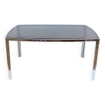Table vintage en verre fum