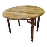 Table  volets ronde en noyer massif