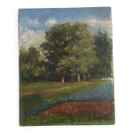 Tableau ancien paysage de for�t.