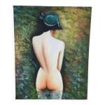 Tableau femme de dos, huile sur toile, nu