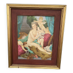 Tableau femme nue, déesse entourée putti et de colombes dans le gout du x Tableau femme nue, déesse entourée putti et de colombes dans le gout du x