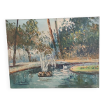 Tableau fontaine signé albert martin Tableau fontaine signé albert martin