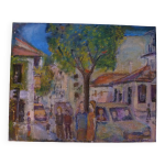 Tableau hs / toile scene de genre rue animee sign en bas  drte j. scardo