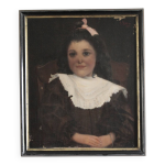 Tableau hst portrait enfant sign� f. badin 1901