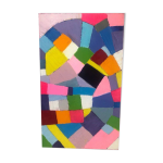 Tableau huile couteau abstrait rose