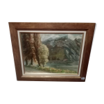 Tableau huille sur carton, vue citadelle de besançon signé henri chapatte Tableau huille sur carton, vue citadelle de besançon signé henri chapatte