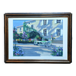 Tableau impressionniste double face : aquarelle + gouache signe