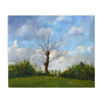 Tableau jean paul barr, hst  la fin de l'hiver  paysage de brire