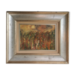 Tableau moderne, huile sur panneau bois , couleur et mouvement