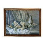 Tableau nature morte le pichet et le plateau de fruits sign e moller