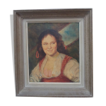 Tableau peinture huile sur bois 1930