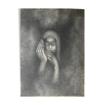 Tableau peinture jeune fille dany larroque xxe