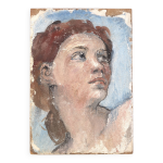 Tableau, peinture portrait d'une femme de profil