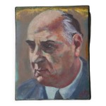 Tableau peinture vintage portrait sujet masculin homme peint visage acrylique Tableau peinture vintage portrait sujet masculin homme peint visage acrylique