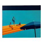 Tableau plage publique olivier bour annes 2000