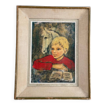 Tableau, portrait d enfant signé nadi ken Tableau, portrait d enfant signé nadi ken