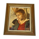 Tableau portrait d enfant vintage
