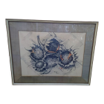 Tableau sous verre acrylique sur feuille de bristol sign bergen 1933