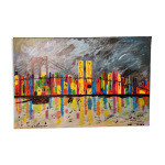Tableau sur toile technique mixte new york signé b morisson Tableau sur toile technique mixte new york signé b morisson
