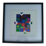 Tableau vintage art optique - victor vasarely