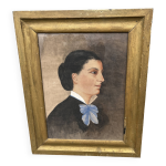 Tableau xix portrait de femme cadre bois dor