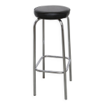 Tabouret 1960 chrome et ska� noir h82. 5cm