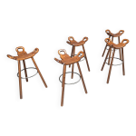 Tabourets de bar brutalistes du milieu du siècle - lot de 5, années 1960 Tabourets de bar brutalistes du milieu du siècle - lot de 5, années 1960
