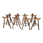 Tabourets de bar brutalistes du milieu du siècle - lot de 8, années 1960 Tabourets de bar brutalistes du milieu du siècle - lot de 8, années 1960