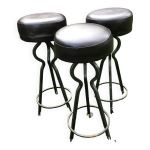 Tabourets de bar cuir et fer forgé vintage Tabourets de bar cuir et fer forgé vintage