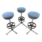 Tabourets de bar industriels vintage bleu glacier 'minimalisme'