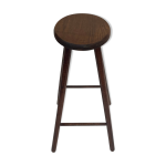 Tabouret de bar vintage, bois, annes 60 minimaliste