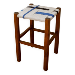 Tabouret bois . tabouret vintage . tabouret tiss