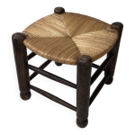 Tabouret en chne et paille
