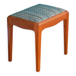 Tabouret de coiffeuse rtro en teck des annes 1960