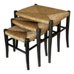 Tabourets gigognes paille vintage design annes 60