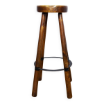 Tabouret haut en bois massif