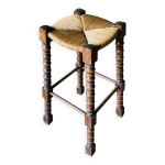 Tabouret haut en bois tourn