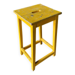 Tabouret haut jaune en bois