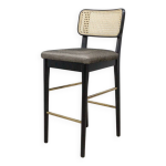 Tabouret haut red edition en rotin et en tissu